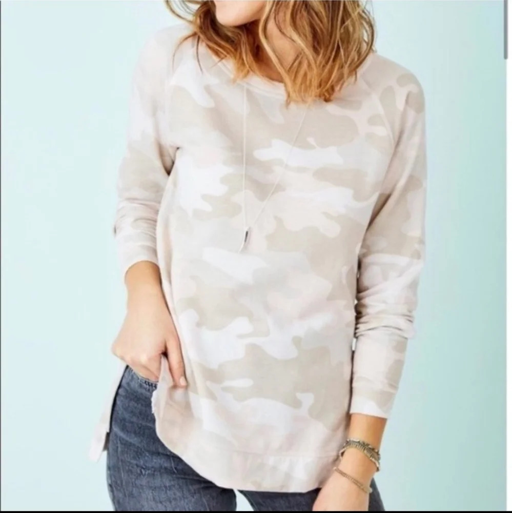 Stella & Dot Cream Camo Sweatshirt NWT